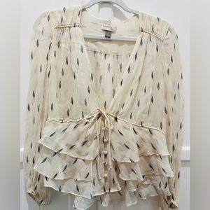 BEAUTIFUL BLOUSE SHEER COWGIRL GYPSY BOHO